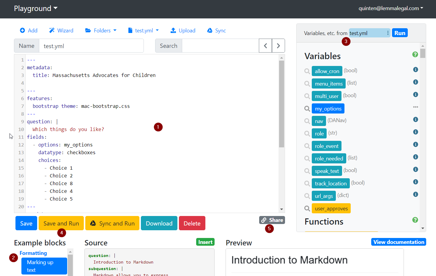 Overview of the Docassemble Playground